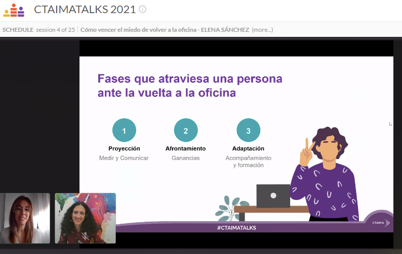 suromig's tweet photo. Elena Sánchez Directora Clínica de @Yees_es nos habla de cómo vencer el miedo de volver a la oficina #CTAIMATALKS
Hablamos de #seguridadlaboral #bienestar #sostenibilidad #innovacion #PRL ¿nos acompañas en directo o en diferido?
👉Inscripción gratuita https://t.co/1TBIggjrUn https://t.co/robaIYzHac