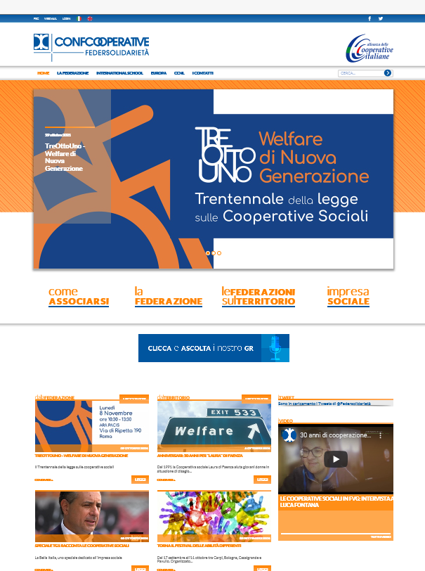 Nella nostra homepage tanti aggiornamenti #8novembre  il Trentennale della legge #TreOttoUno "Welfare di Nuova Generazione" anche in streaming, le iniziative dei territori, i video e tante notizie federsolidarieta.confcooperative.it