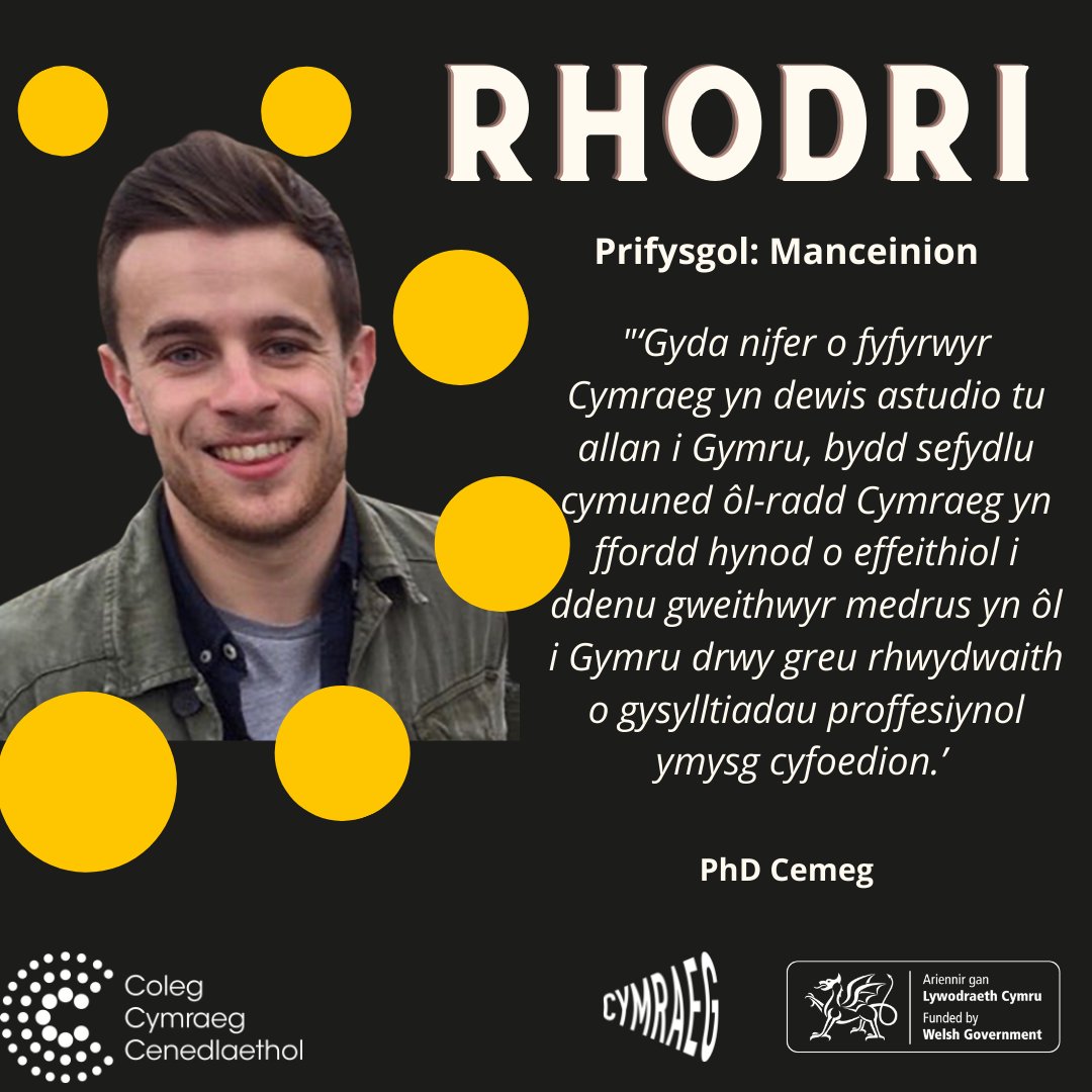 Dy Ddyfodol Di (@dyddyfodoldi) on Twitter photo Ar ol cynllun peilot #llysgenhadonolradd llynedd, rydym wedi penodi wyth am eleni, mae Rhodri wedi dychwelyd ar ol blwyddyn lwyddiannus gyda ni llynedd! Mae'n astudio PhD ym Manceinion. Croeso nol Rhodri!
<a href="/yrawrgymraeg/">#yagym🏴Yr Awr Gymraeg</a> @OlraddCCC <a href="/colegcymraeg/">Coleg Cymraeg</a> <a href="/RhodriLlEvans/">Maria Hall 🍄💎</a> Ar ol cynllun peilot #llysgenhadonolradd llynedd, rydym wedi penodi wyth am eleni, mae Rhodri wedi dychwelyd ar ol blwyddyn lwyddiannus gyda ni llynedd! Mae'n astudio PhD ym Manceinion. Croeso nol Rhodri!
<a href="/yrawrgymraeg/">#yagym🏴Yr Awr Gymraeg</a> @OlraddCCC <a href="/colegcymraeg/">Coleg Cymraeg</a> <a href="/RhodriLlEvans/">Maria Hall 🍄💎</a>