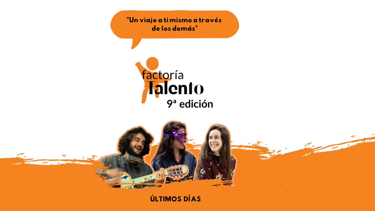 Quedan 3 días para que cierren las inscripciones de la Edición 9 😱 Pero todavía hay tiempo: de dejar atrás las dudas, darle una vuelta a tu rutina universitaria y empezar a impulsar tu desarrollo personal y profesional 🚀¿Nos acompañas? 🙌🏼 factoriatalento.es/apuntate/