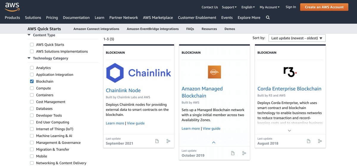alphapleaseHQ's tweet photo. AWS only offer three blockchain deployments and Chainlink is one of them. 

Probably nothing. 

$Link https://t.co/7w7XIHvyu1