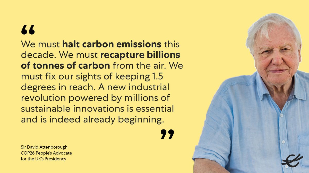 Climeworks's tweet photo. In an impassioned speech to world leaders, Sir David Attenborough said they needed to focus on one number - the number of parts per million of carbon dioxide in the atmosphere. 'The world is looking to you."

Don't miss his speech: https://t.co/PWZ47l7xUW

#ClimateAction https://t.co/IiPb3aWzea