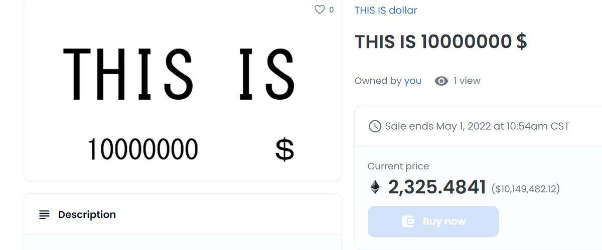 TISt_THISISthis's tweet photo. Now it looks like more than 10000000$. Maybe it is. But for me THIS IS just 10000000$.#NFT #NFTCommunity #NFTs  #NFTcollections  #Dollar #opensea  #OpenSeaNFT https://t.co/JeiBht8y9j