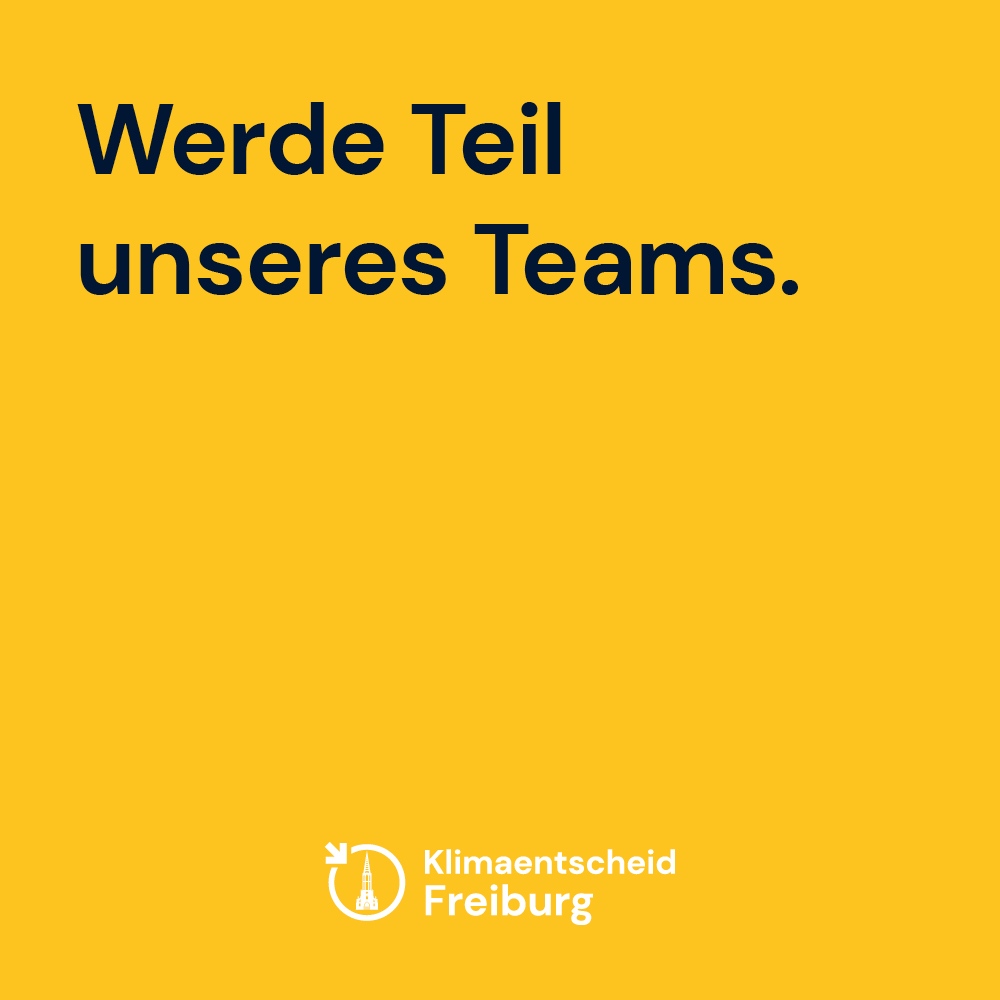 Unser Team soll weiter wachsen, denn es gibt noch viel zu tun. Hast du Lust dich auch für ein klimaneutrales Freiburg einzusetzen? Dann komm in unser überparteiliches Bündnis von Bürger*innen. 

#klimaneutral #freiburg #germanzero #recruiting