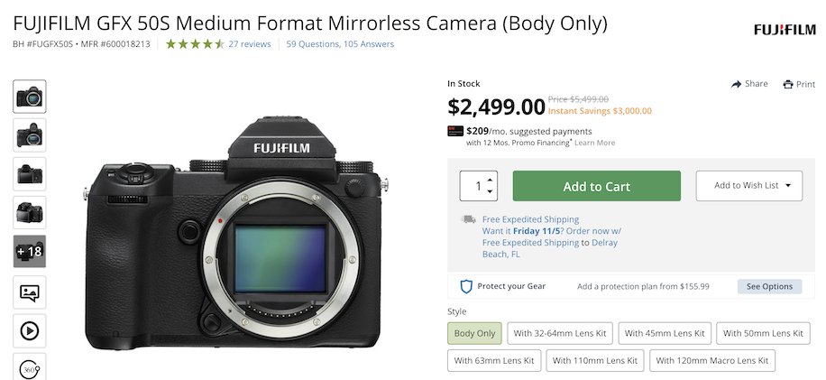Deal of the day: Fujifilm GFX 50S medium format mirrorless camera for $2,499! ($3,000 off)

photorumors.com/2021/11/02/dea…