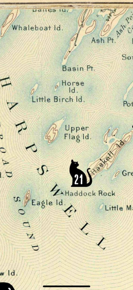 ghost_maps's tweet photo. What is it about Harpswell #Maine?⛵️ Supernatural tales abound here. Haskell Island is one such tale: according to lore, the island’s first resident was plagued by bewitched rats, followed by bewitched cats… followed by pirates? 🏴‍☠️#folklore #maps #Portland #PortlandME #CascoBay https://t.co/65yFKPoAgf