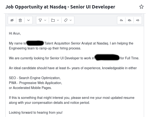 aiorun's tweet photo. This what your side hustles can reward you with. I was actively posting #OrbitUI development updates on LinkedIn and my door was knocked with this great opportunity.
Unfortunately, I had to turn this down due to my ongoing projects
Keep hustling βοΈ https://t.co/k2PD4L2O7t