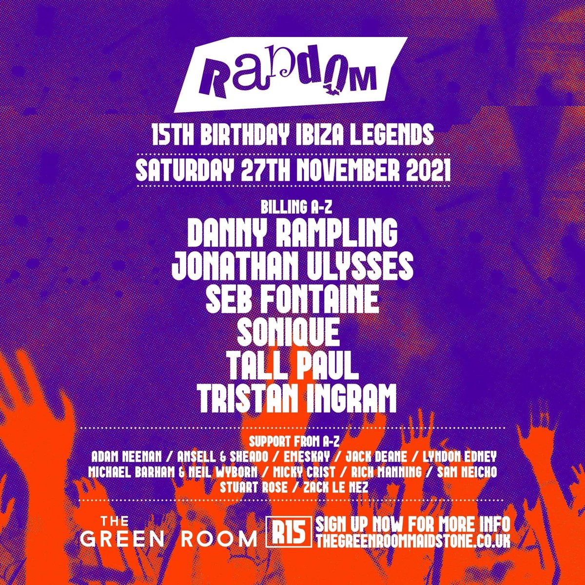 tristaningram's tweet photo. Sat 27th November 2021 Maidstone! 2100-0400
@randomIBZ returns for a One-off 15th Birthday Ibiza legends show! Tickets on FINAL RELEASE. Secure yours via the event page below.
https://t.co/zNfBRQTI5z https://t.co/bbmiisoIdh