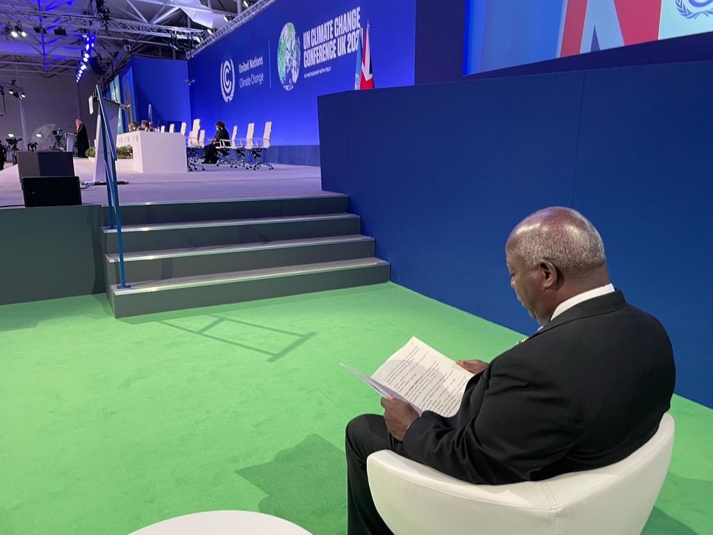 PM Davis waiting in the wings to deliver his address at the leaders summit at COP-26