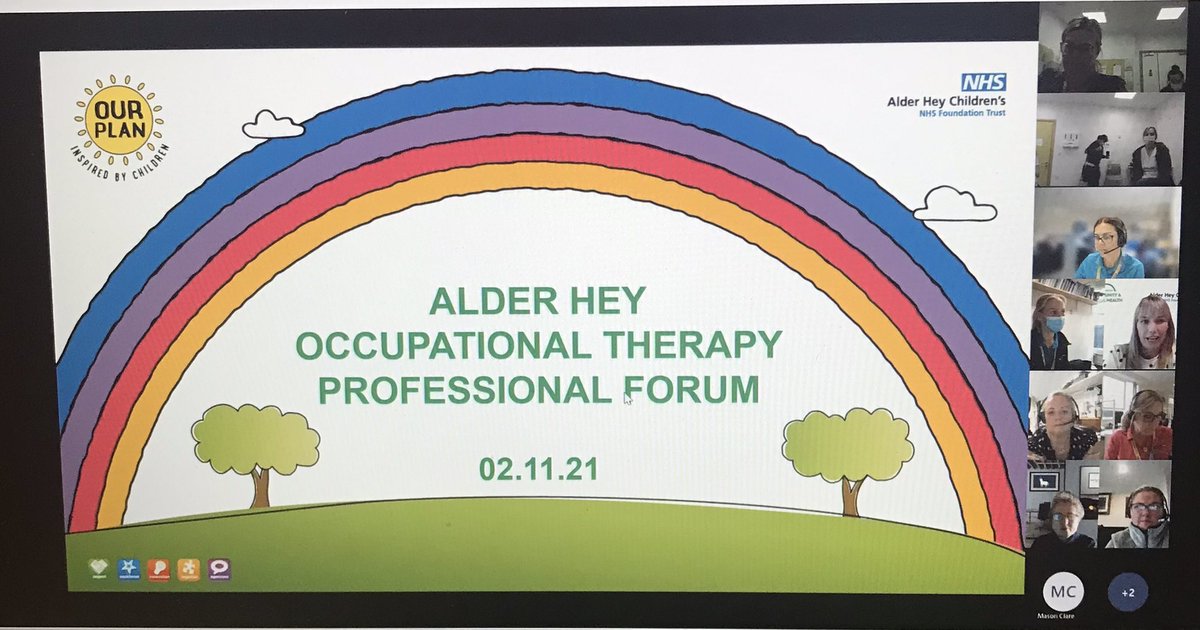 We have launched our <a href="/AlderHey/">🏥 Alder Hey 💙</a> OT Professional Forum today - how wonderful to have all our OTs from Community and Acute together on #OTweek2021 More exciting things to come!💚<a href="/SeftonPTOT/">Alder Hey Sefton Community Physio and OT teams</a> <a href="/AlderHeyOT/">Alder Hey Occupational Therapy</a> @LCooper102 <a href="/Jacquinion/">Jacqui Pointon 💙</a> <a href="/mariannehamer1/">mariannehamer</a> <a href="/KatieKatiehop1/">Katie Dobson</a>