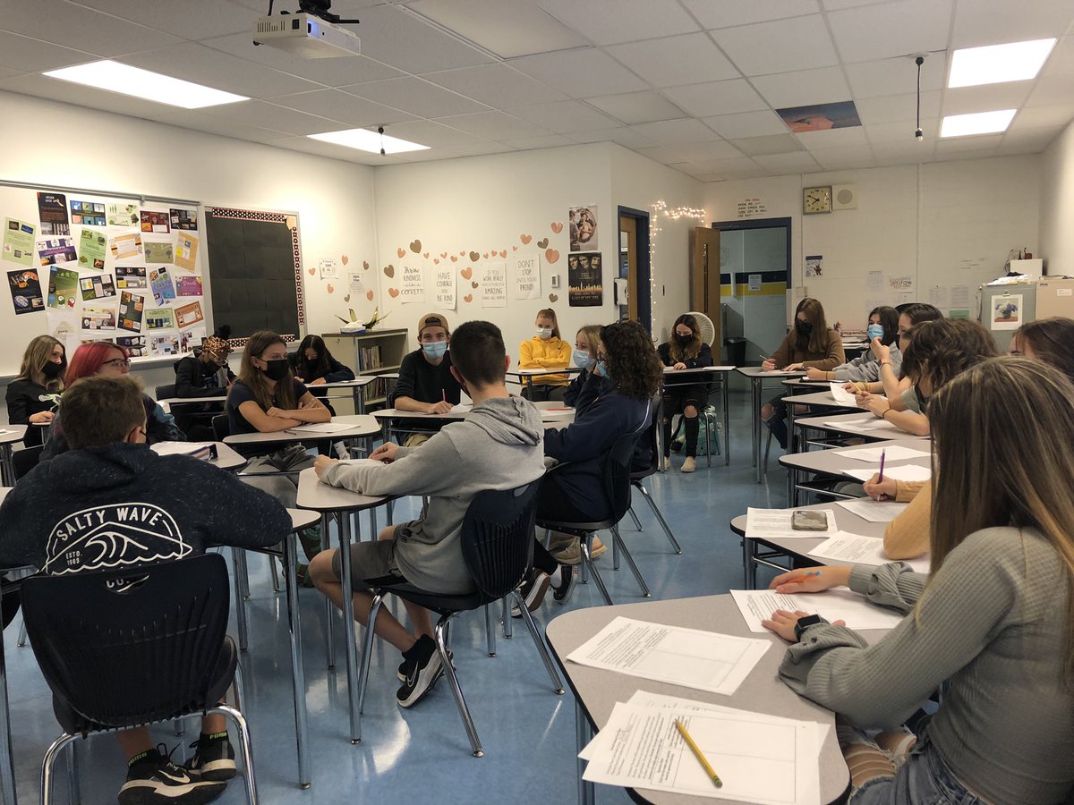 TheGreatBatzy's tweet photo. We had some amazing discussions in today’s Socratic Seminar in our English 10 Honors classes. Great questions and respectful responses. I thoroughly enjoyed listening. #rangerpride #neversettle #englishteacherlife #SHS #letstalkaboutit https://t.co/klAXzipydf