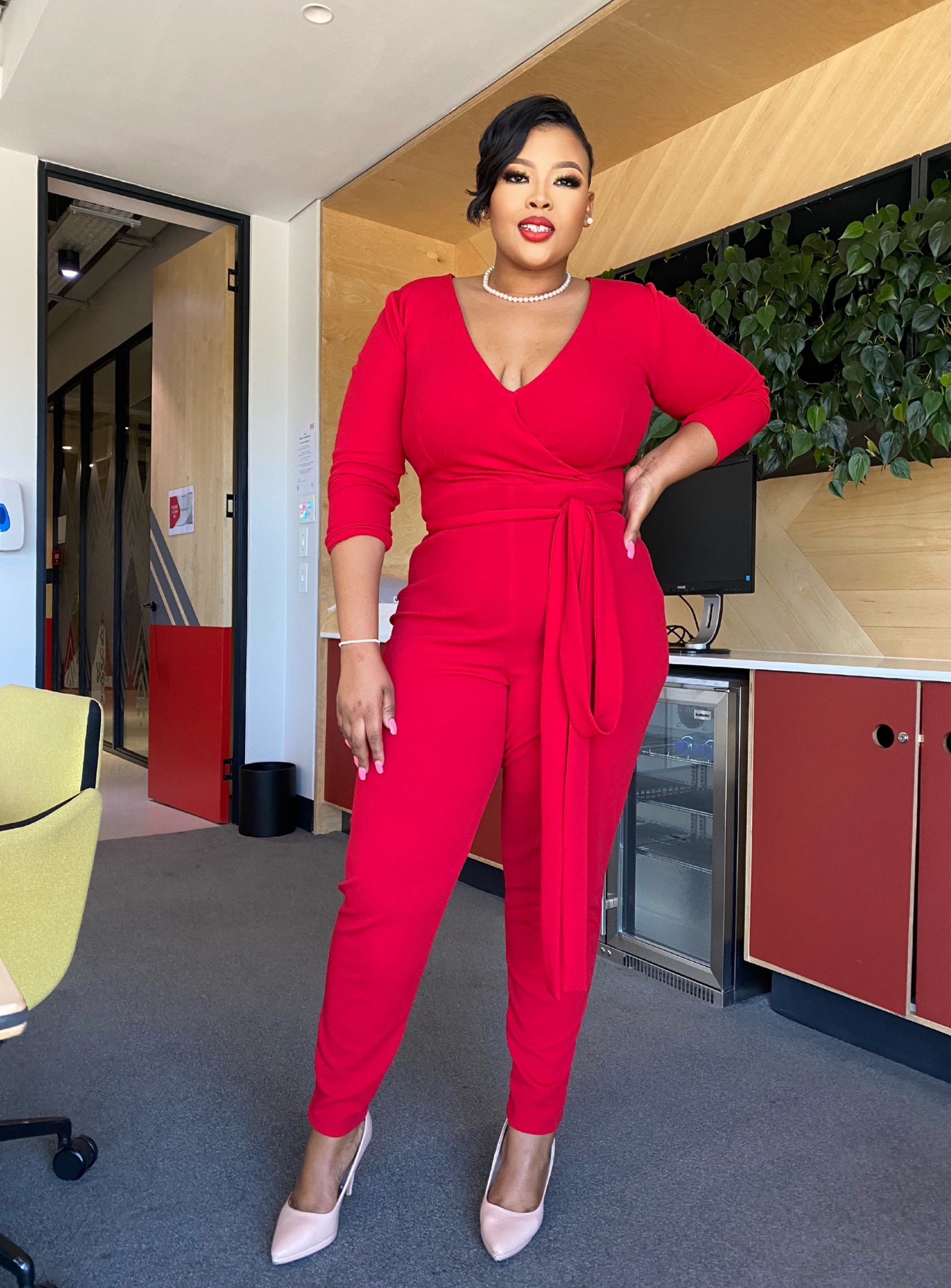 Guess red jumpsuit sale