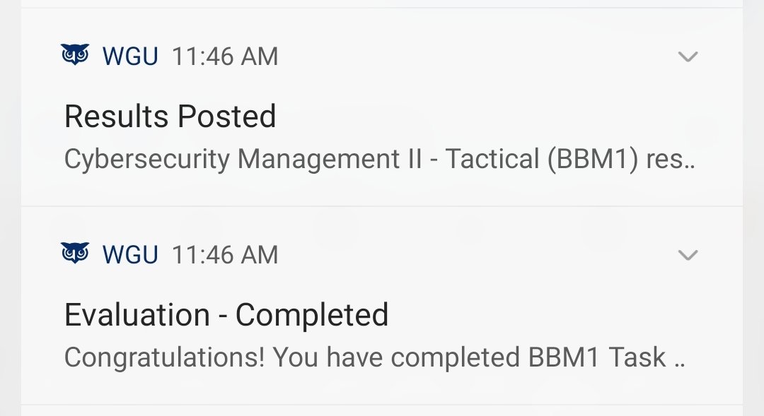 HerbHasIssues's tweet photo. Another Task Down...
Almost there...
#Classof2022 #MSCybersecurity
#WGU #WGUStudent
< #WGUAlumni >
#Classof2018 #MEdLearningAndTech
#Classof2015 #BSITSoftware https://t.co/TmAFY23uxi