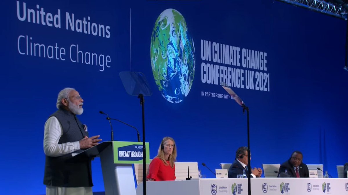 sumant_sinha's tweet photo. Historic moment for India and the world as Hon'ble PM @narendramodi announces the pivotal 'One World, One Sun, One Grid,' renewable energy plan as a part of the #BreakthroughAgenda at #COP26.
#GlasgowBreakthroughs #OneWorldOneSunOneGrid #TogetherForOurPlanet https://t.co/zTErQNhrEq