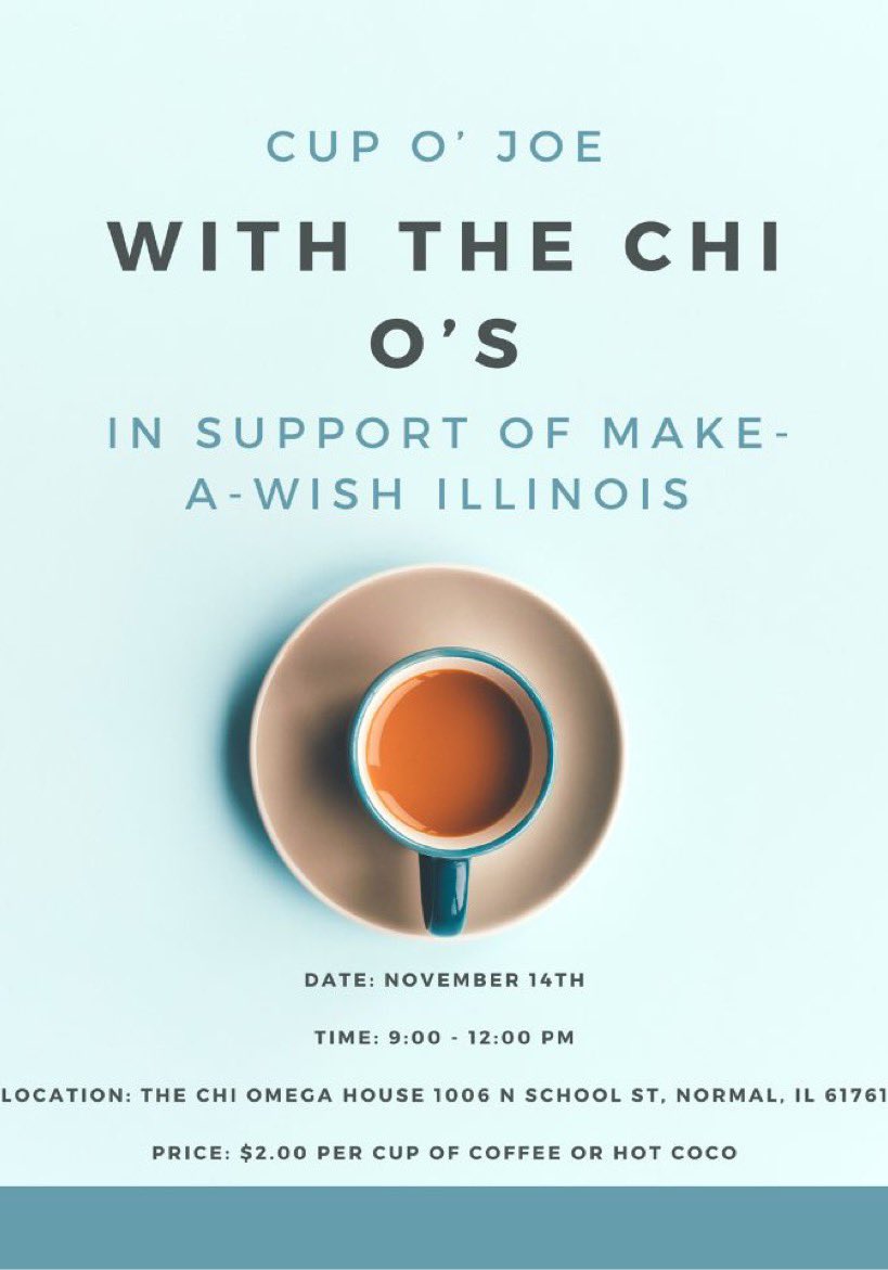 SAVE THE DATE
Cup of Joe with the Chi O’S is in 12 days! ☕️