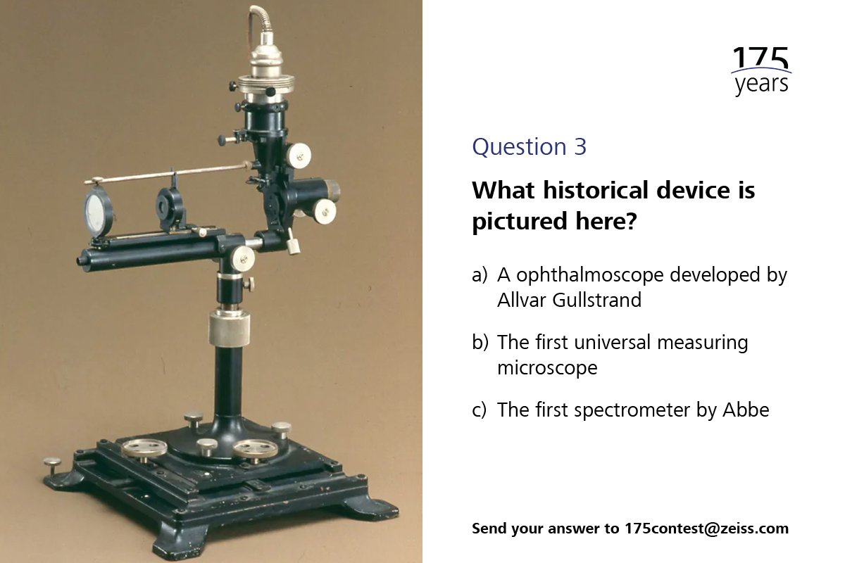 ZEISS_Group's tweet photo. 3⃣ rd question in the #ZEISS175 contest. 
Can you identify this historical device? ✉ Send your answer to 175contest@zeiss.com by 17 November for a chance to win 1 of 50 prizes. 2 more questions are coming up via #ZEISS175. 

Prizes, terms and conditions: https://t.co/67i8Hj7t3r https://t.co/32Jn1myGFW