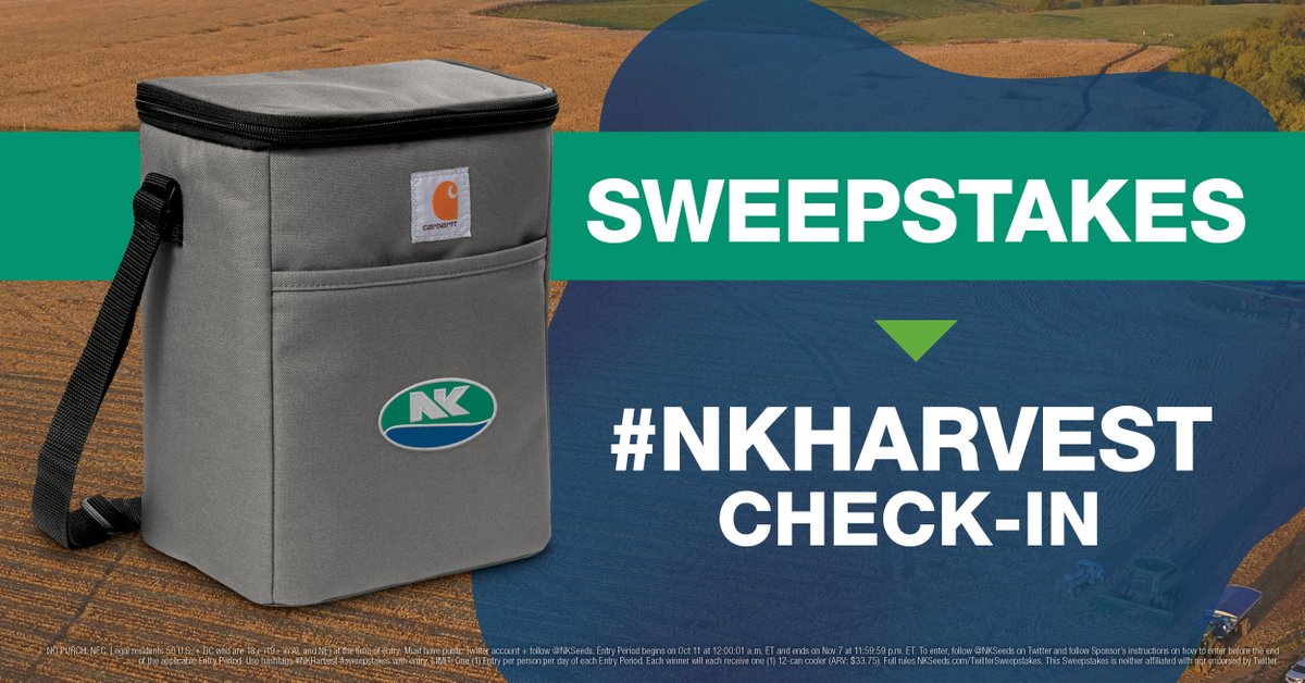 NKSeeds's tweet photo. We want your harvest updates! Tweet with #NKHarvest and #sweepstakes and follow @NKSeeds for your chance to win an NK-branded, 12-can cooler. We’ll choose two lucky winners on Nov. 8. See full entry rules at https://t.co/FJdcDxtuLr. https://t.co/5X6lDhfIwZ