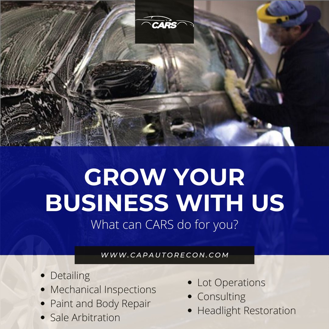 cap_auto_recon's tweet photo. Detailing, Mechanical Inspection, Paint &amp; Body Repair, Sale Arbitration, Lot Operations, Consulting, Headlight Restoration - We've got you covered.

Find out more by visiting https://t.co/XZVLPvZpmq.

#HelpUsHelpYou #CARSRecon
#EveryDetailMatters https://t.co/khINPWgUNP