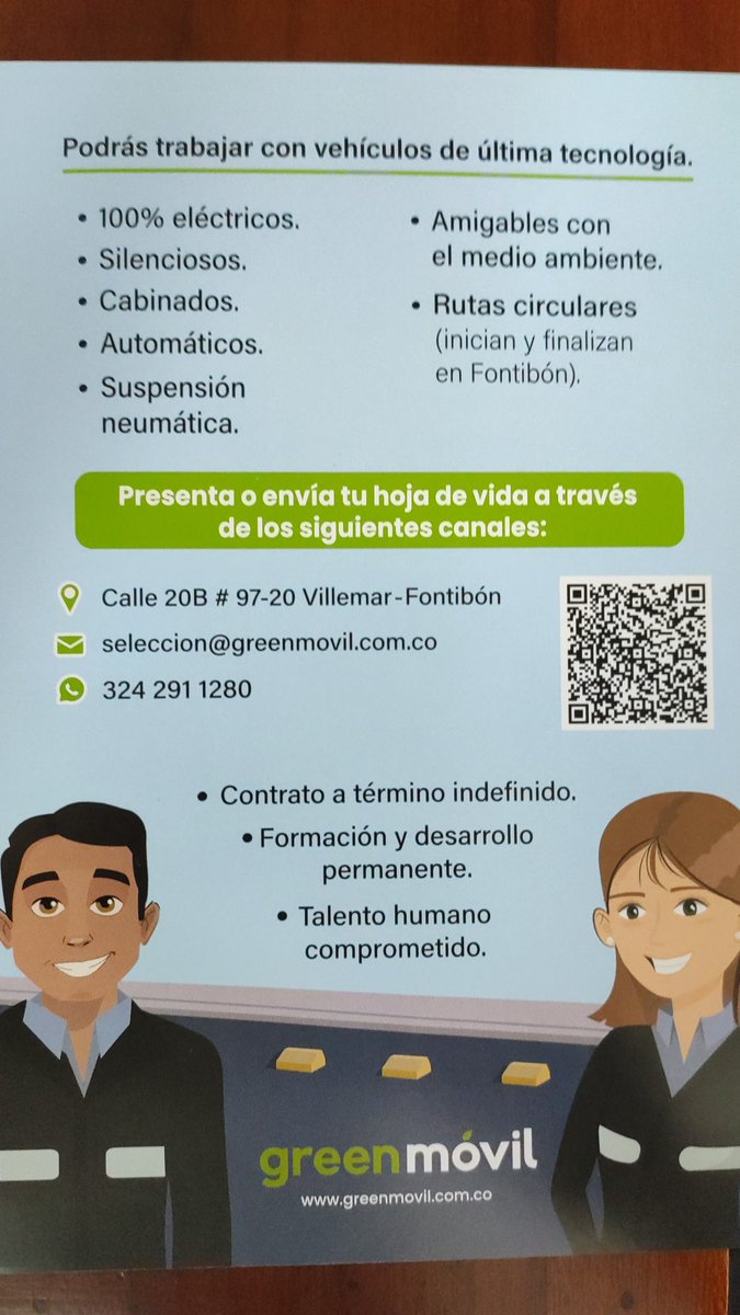 edwinmarulanda's tweet photo. Oportunidad laboral en la localidad de @Fontibon_Bogota la empresa operadora de transporte zonal SITP requiere conductor/a de vehículo tipo busetón información @greenmoviltrans calle 20B #97-20 Villemar Fontibón, cel 3242911280, seleccion@greenmovil.com https://t.co/8H6G9Ge4Fv