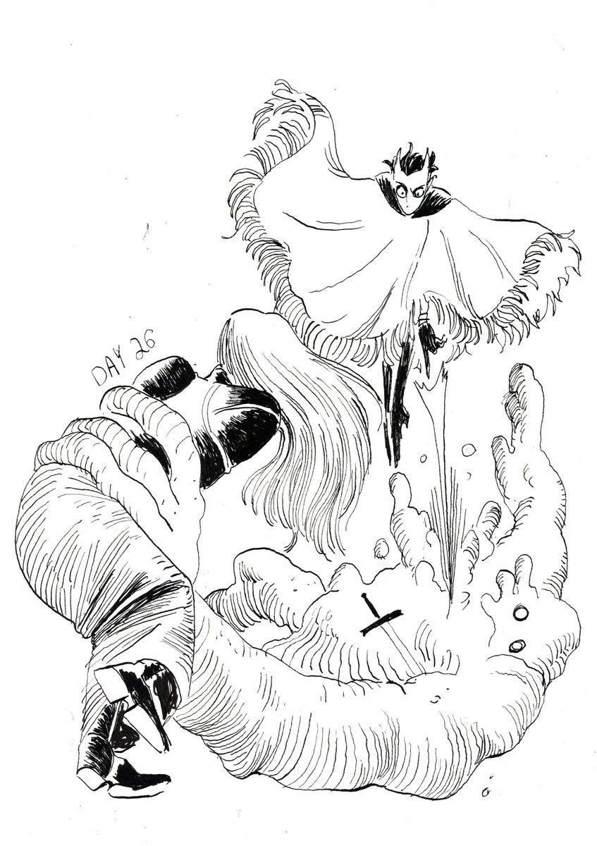 Day 26
The Shapeless had the Knight in a vice-grip. If it wasn't for the Devil, the Knight might not have won that fight. 