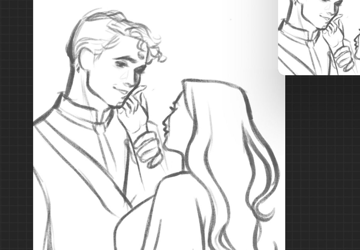 the bronzed beasts hangover,,, i hope i can give justice to severin and laila as i plan to do this in watercolor ;u; i am still in pain sgdhsysjsks 