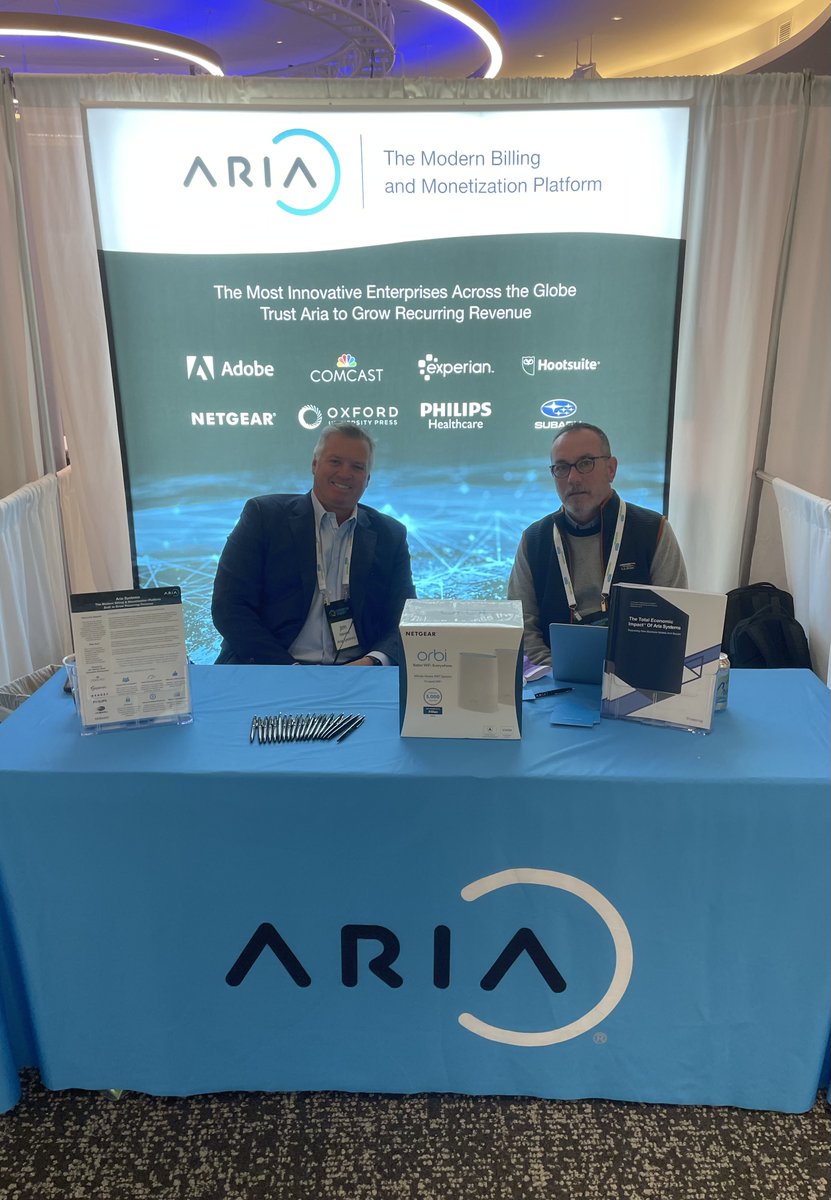 AriaSystemsInc's tweet photo. It’s Day 2 @SubInsider's Subscription Show! Come meet us at booth 113 to learn about Aria, and how enterprises can benefit from a modern billing platform. @brendan0606 #SubscriptionShow21 https://t.co/i9p45epzzW