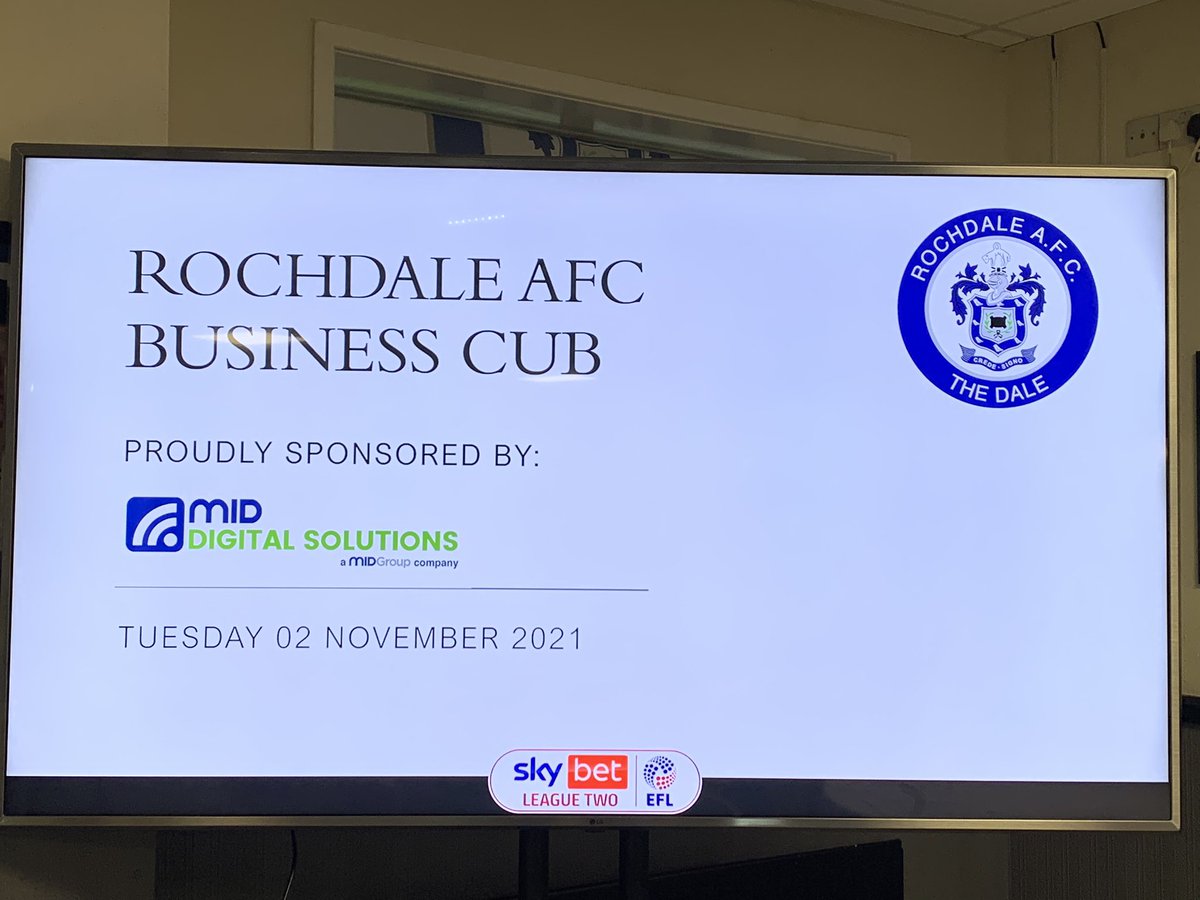 MIDDigitalUK's tweet photo. 30 minutes to go until the Business Event Night at @officiallydale proudly sponsored by ourselves.
The stage is set and we can’t wait to welcome everyone, enjoy a great game and have a good time.
Joining us are our partners @ITSTechGroup, @TelcoSwitch, and @virginmedia. https://t.co/QFL6sXv26x