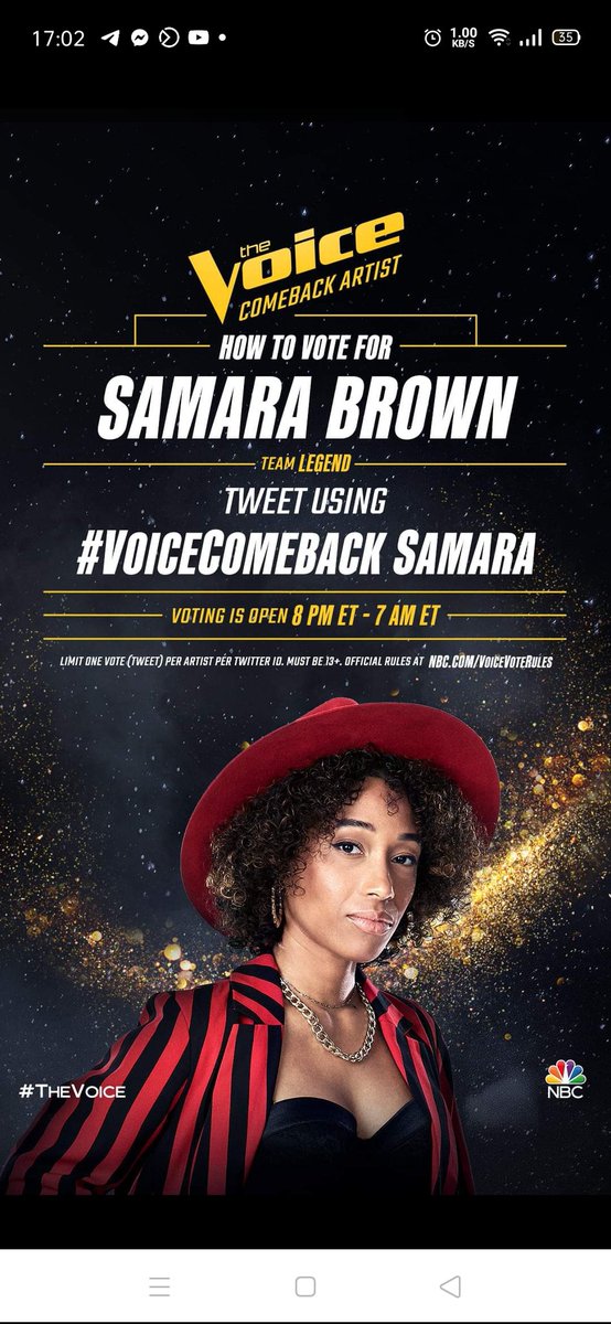 ToussaintMimi's tweet photo. C'est une amie à moi et elle déchire, je compte sur vous pour enflammer twitter #VoiceComeback Samara #VoiceComebackSamara #samarabrown https://t.co/XscBnHHdpV