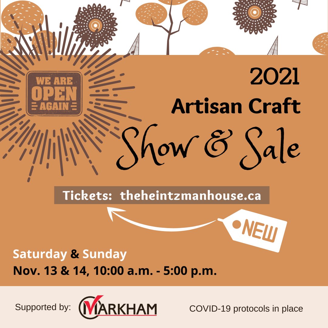 HeintzmanHouse's tweet photo. Do you have tickets yet? Artisans are busy in their studios &amp; can’t wait to see you Nov 13 &amp; 14. Visit https://t.co/cXu3T62k2c for tickets and more. #covid_19 protocols in place.
#ThisIsMarkham #InPerson #artisans #heritage #ShopLocal #SupportTheArts #TimedEntry #AdvancedTickets https://t.co/vGwz4DyT7n