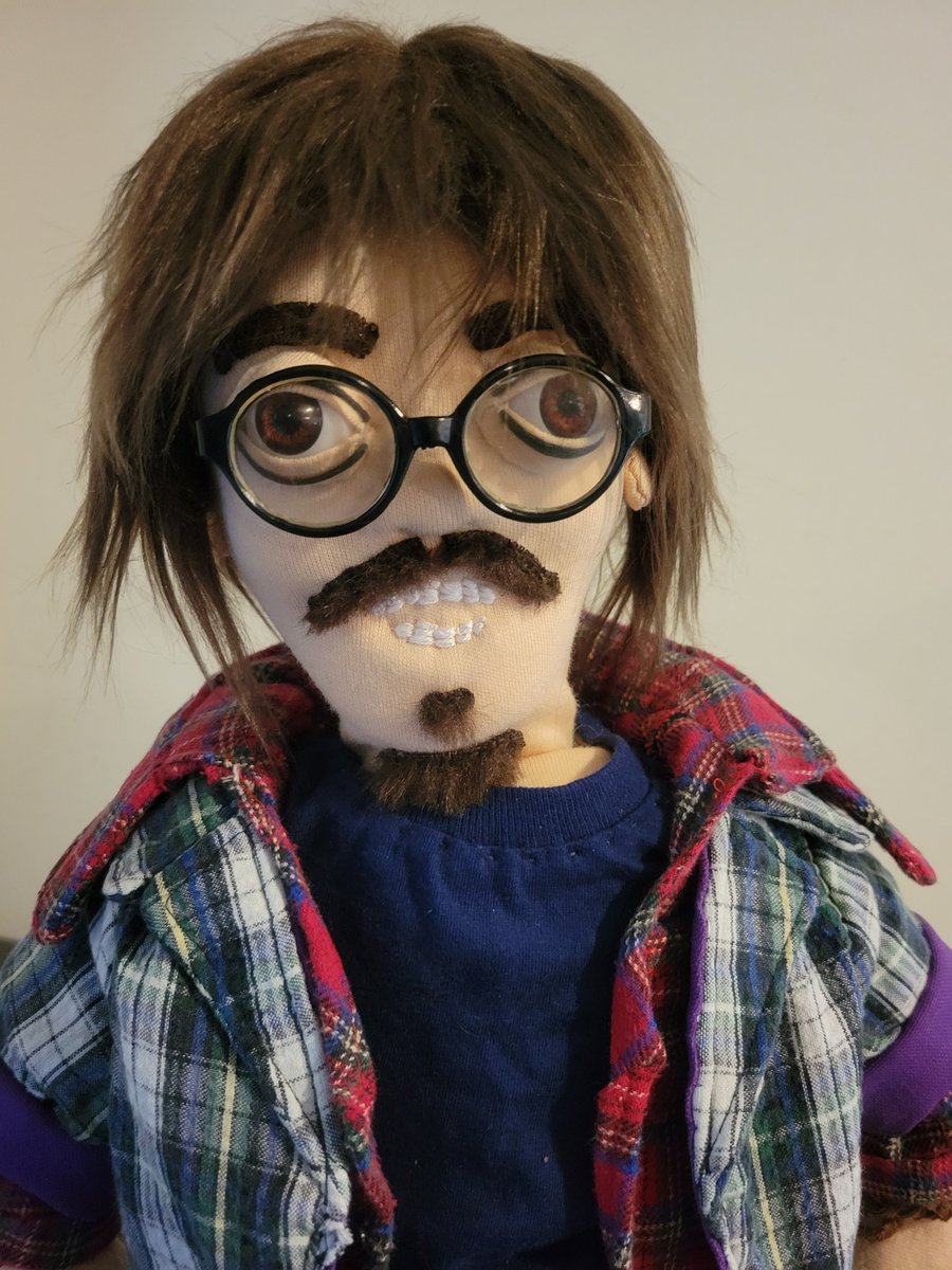RealPamster's tweet photo. Wig and ears are ready for the big sew down! This custom wig is so much better! 😊 Love the wig with the scarf! Hope he made you smile! 🥰
#SewingJohnnyDeppsDoll
#SewingIsLife https://t.co/QgLrgZaIOA