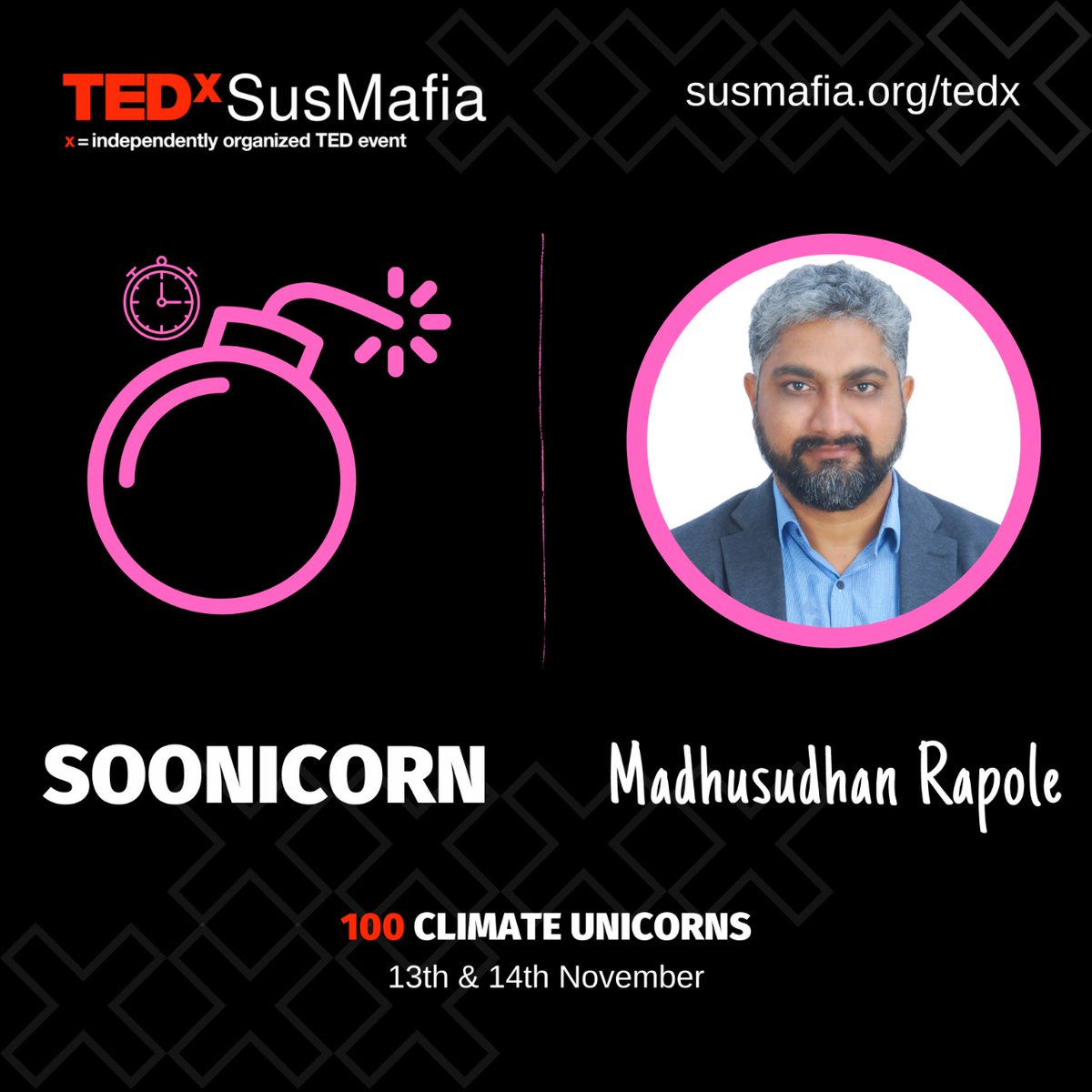 War, Peace &amp; Sustainability - is the topic of my talk on 13th Nov. Join me at TEDx SusMafia...

Sign up using  susmafia.org/event-details/…