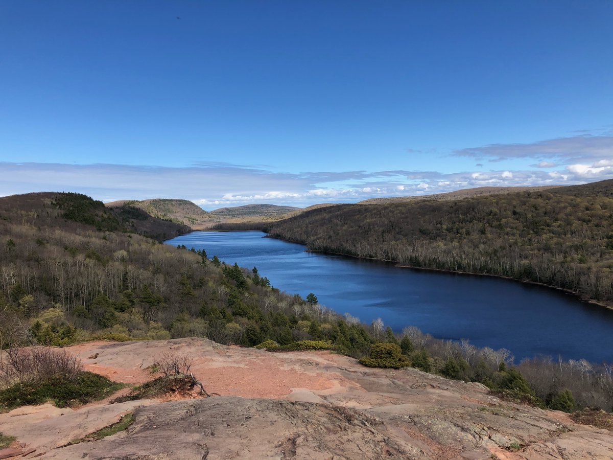 Lake of the Clouds is a beautifully reflective lake up near Lake Superior in Michigan's upper peninsula. Due to the height of the cliffs next to the lake, it is possible to see clouds in the water! This photo was taken in early May when it is still extremely cold! #LakesForLunch