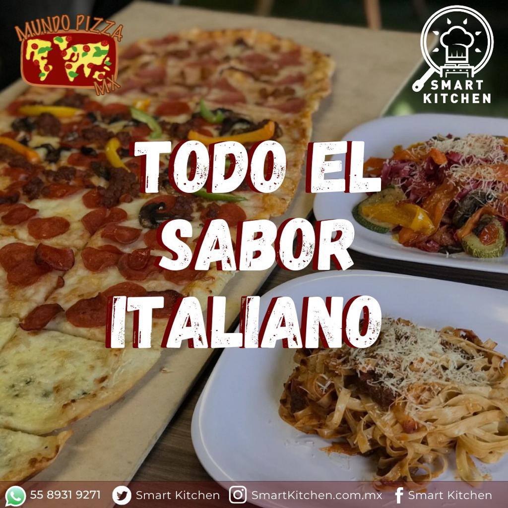 Ven a #MundoPizza y prueba la deliciosa pizza y pasta hecha en casa 🍕🍝 #SmartKitchen #ComeDiferenteComeInteligente #Pizza #Pasta #ComidaItaliana #Coyoacan