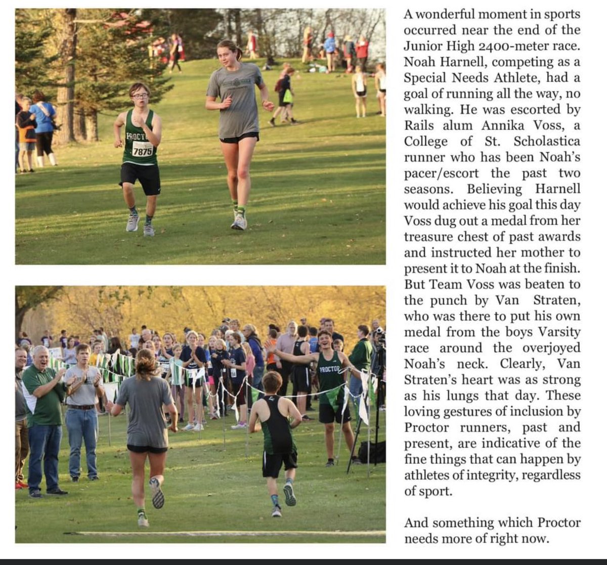 From Proctor Cross Country Facebook page.  #RailStrong <a href="/AliciaTipcke/">Alicia Tipcke</a> <a href="/SamAliSports/">Sam Ali</a> <a href="/MHalverson6/">Matt Halverson</a> <a href="/NatalieNoury/">Natalie Noury</a> <a href="/C_Chakamian/">Claudia Chakamian</a> @Malcomb_DNT <a href="/DNTSportsTeam/">Duluth News Tribune Sports Team</a> @MSHSLjohn