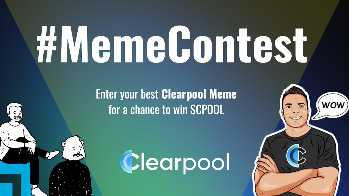 ClearpoolFin's tweet photo. 🚨Only a few days left to enter...

The Clearpool #MemeContest is on🚀

Give us your degen, give us your moon,

Your hodl'd meme visions yearning to breathe free;

⌛️Closes November 5th!

🌟Entry details here 👉 https://t.co/rbVd6Il7tM

#ClearpoolMeme https://t.co/t4JiDTg2gq