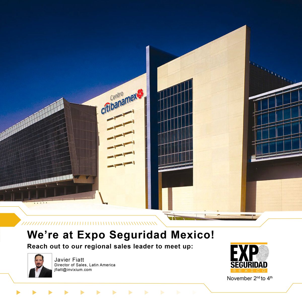 Invixium's tweet photo. We're visiting #ExpoSeguridad2021 where you can meet us or see our devices at our partner's booth: @SIASA #1716. If you're in Mexico, this is a great chance to see the power of #IXMMobile in person!
Contact us for a meeting! https://t.co/IN6to8ORw6