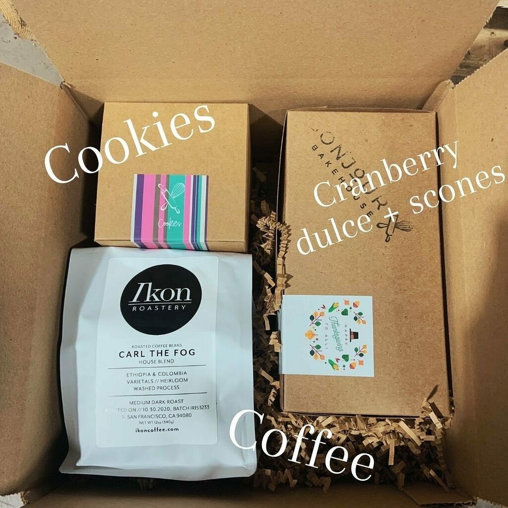 SfBonjour's tweet photo. For the friend, client or employee who has everything, our Ultimate Gift Box will delight & surprise them with:
🍁box of cookies 1/2 dozen
🍁Cranberry Dulce + Scones
🍁Ikon Coffee 12 oz Carl the Fog
#bonjourbakehouse #sfbakery #giftbox #chefscreation… https://t.co/5LKF7JCIEq https://t.co/JBfVQcSrbb