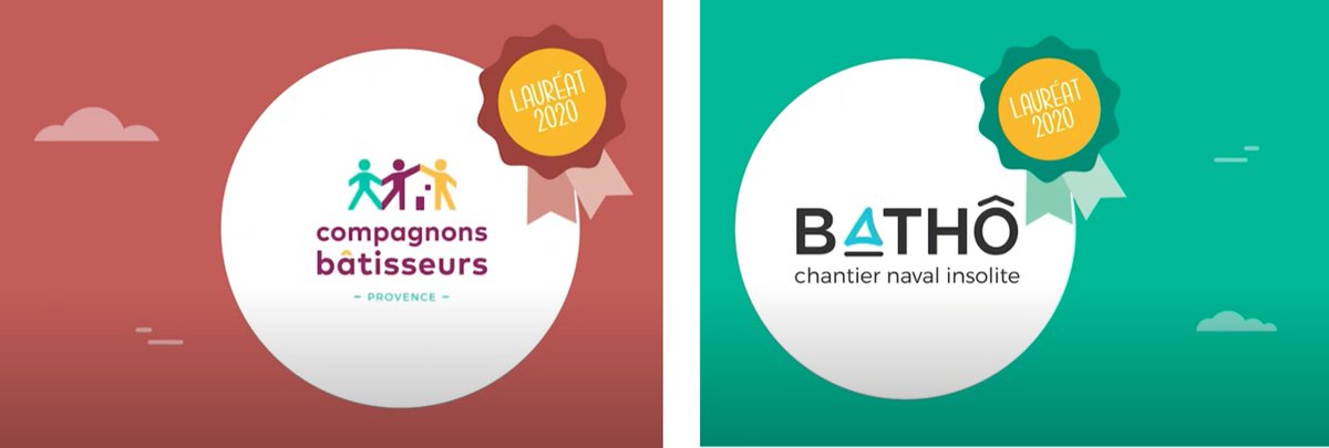 mois_ESS's tweet photo. [LIVE] #PrixESS20 Témoignage des lauréats nationaux 

🏆🟠Les Compagnons Bâtisseurs en @ESSenPACA   pour le Prix #UtilitéSociale 
🏆🟢 Bathô en @cress_pdl  pour le Prix #TransitionEcologique ! https://t.co/xh7nBe6slT