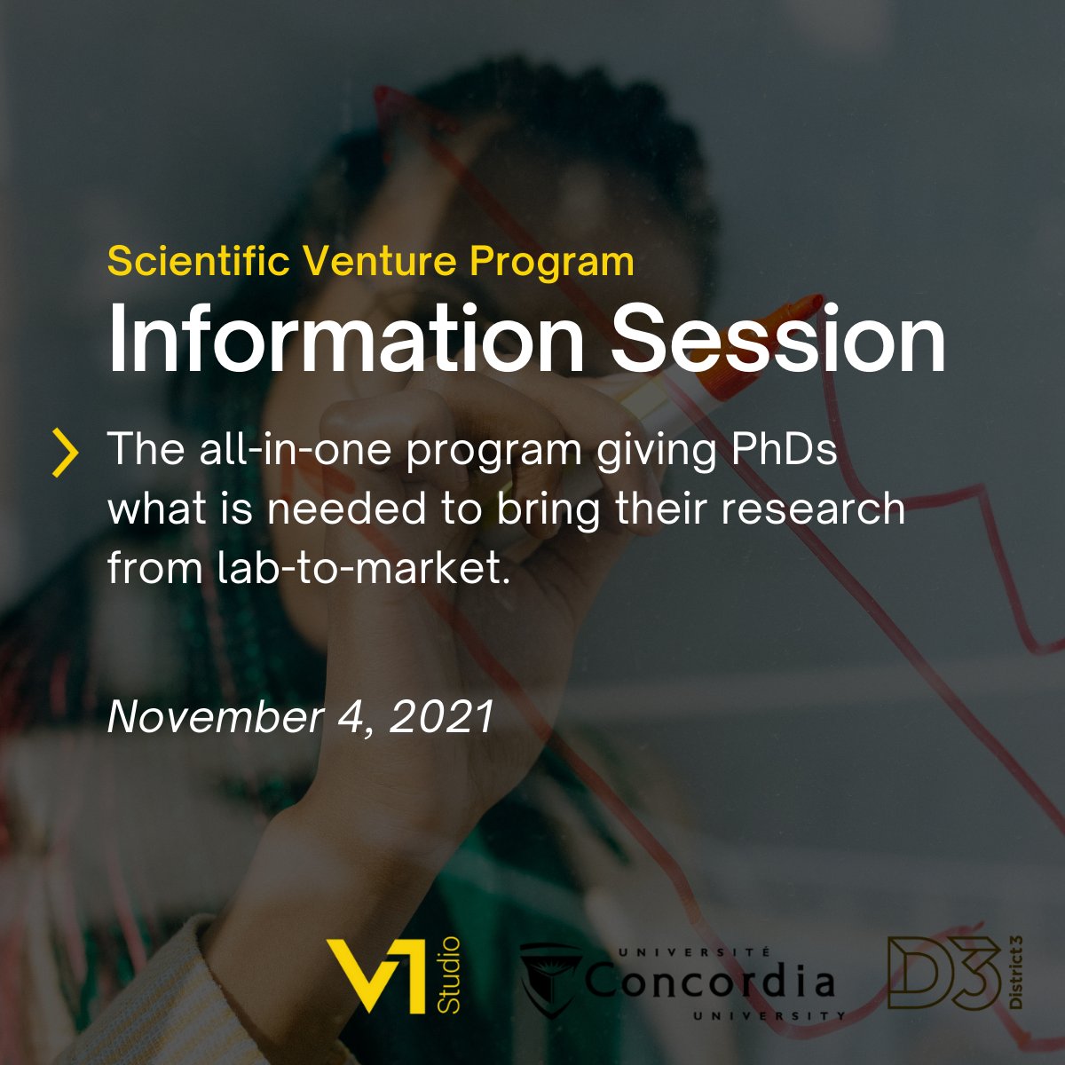 v1studio_'s tweet photo. If you are a PhD graduate looking to turn your research into a venture, this information session is for you.
Register Now: https://t.co/tJrGgYaFvO
#V1Studio #SVP #Innovation #Entrepreneurship https://t.co/HGeOPLv0EE