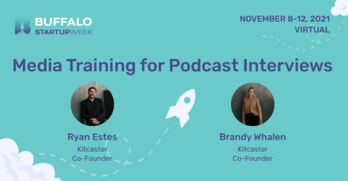 BufStartupWeek's tweet photo. Can you deliver interviews clearly and confidently? 

Overcome anxiety, nerves, and imposter syndrome, with podcast media training with Brandy Whalen and Ryan Estes from @kitcasterpod on Nov 9 @ 5PM ET. 

RSVP here: https://t.co/kjkzywy2nE https://t.co/Afb6UzyYzM