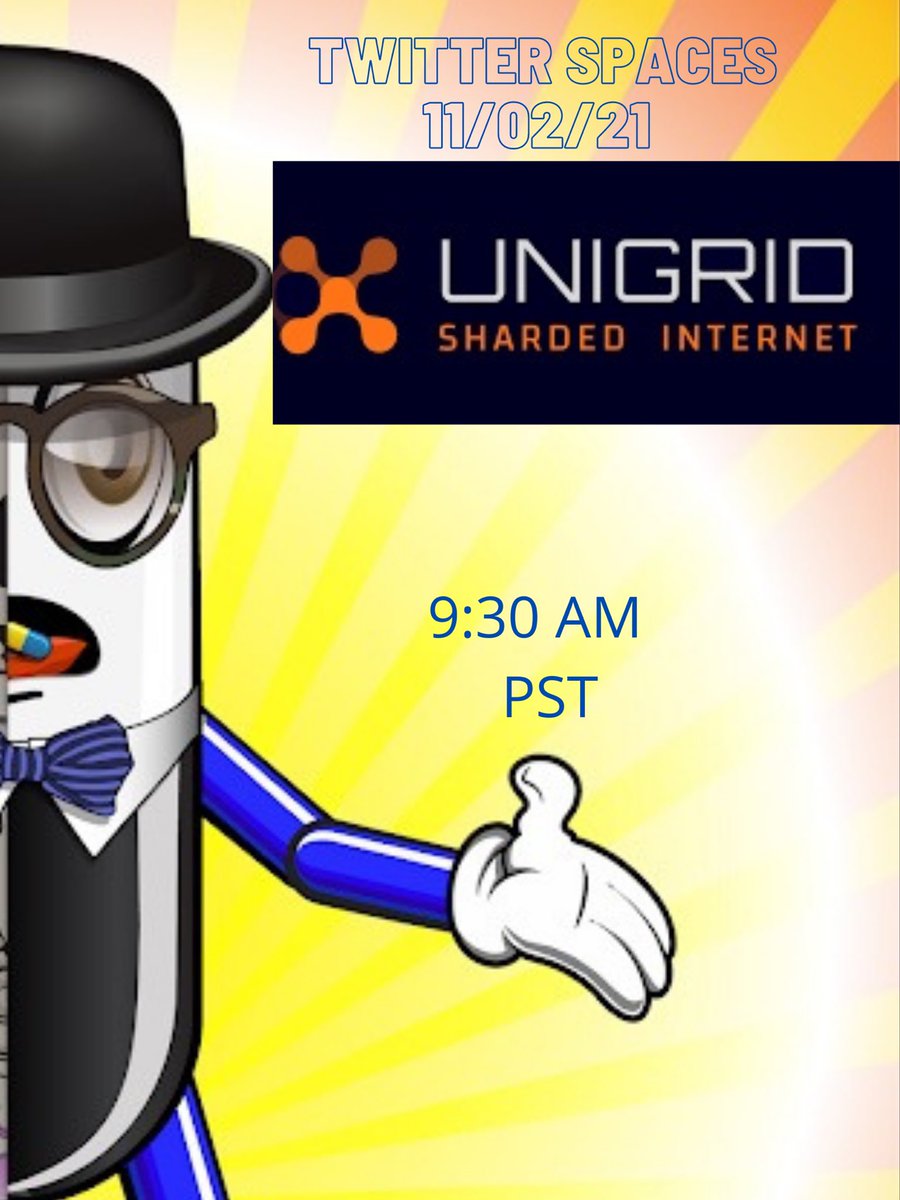 thederbiedone's tweet photo. In 15 mins the @unigrid_org team will be discussing their upcoming #NFTComic drop, their upcoming crypto currency UGD sale and the importance of decentralized options. #NFTCommunty #nftcollectors #nfts #cryptocurrency #decebtralization https://t.co/dcGbqSq50b