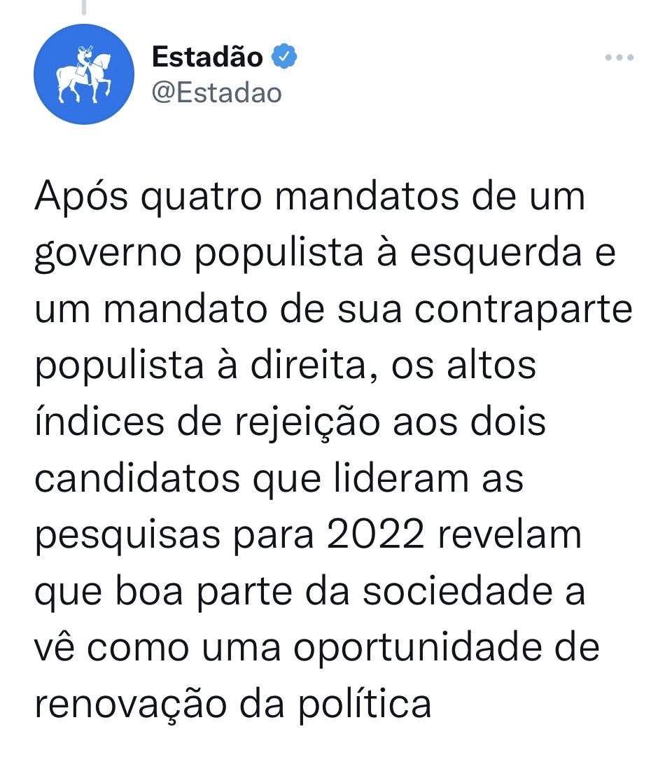 AlessandroBere's tweet photo. (Tecla Sap Papo Reto - #TSPR)

“Apesar dessa vontade, não tem nada q indique q algum outro candidato tem alguma chance. Então bora jogar aquele caô de rejeição alta, que a gente sabe que todo candidato + conhecido tem, pra tentar dar uma força pra essa ladainha de 3a via” /3 https://t.co/SrjA0mr4cC