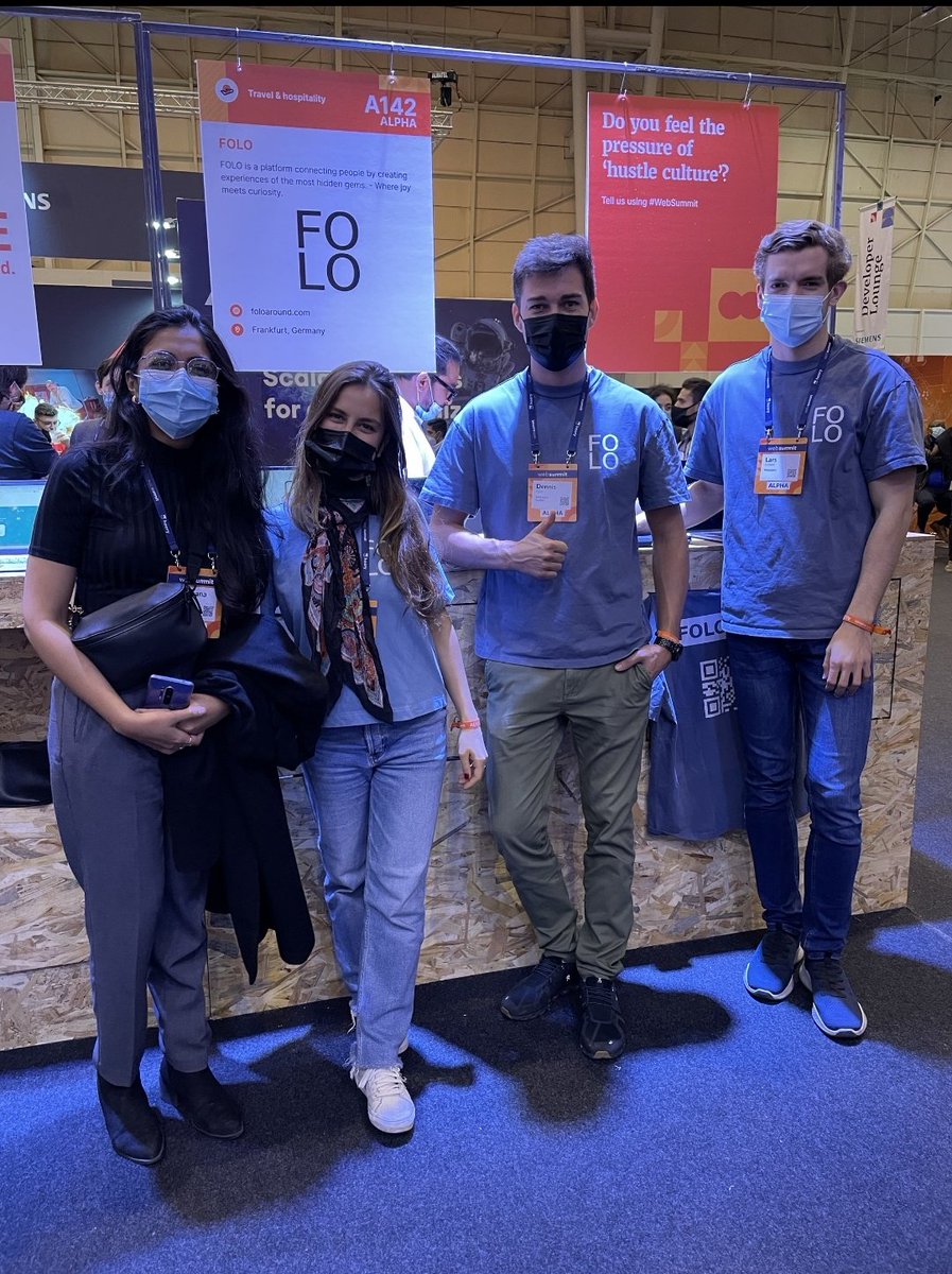 inheaden's tweet photo. we're at the #WebSummit2021 🎉🎉 

come say hi to both us and the @folo team 

#inheaden #lisbon #startup https://t.co/VIFHocU9bV