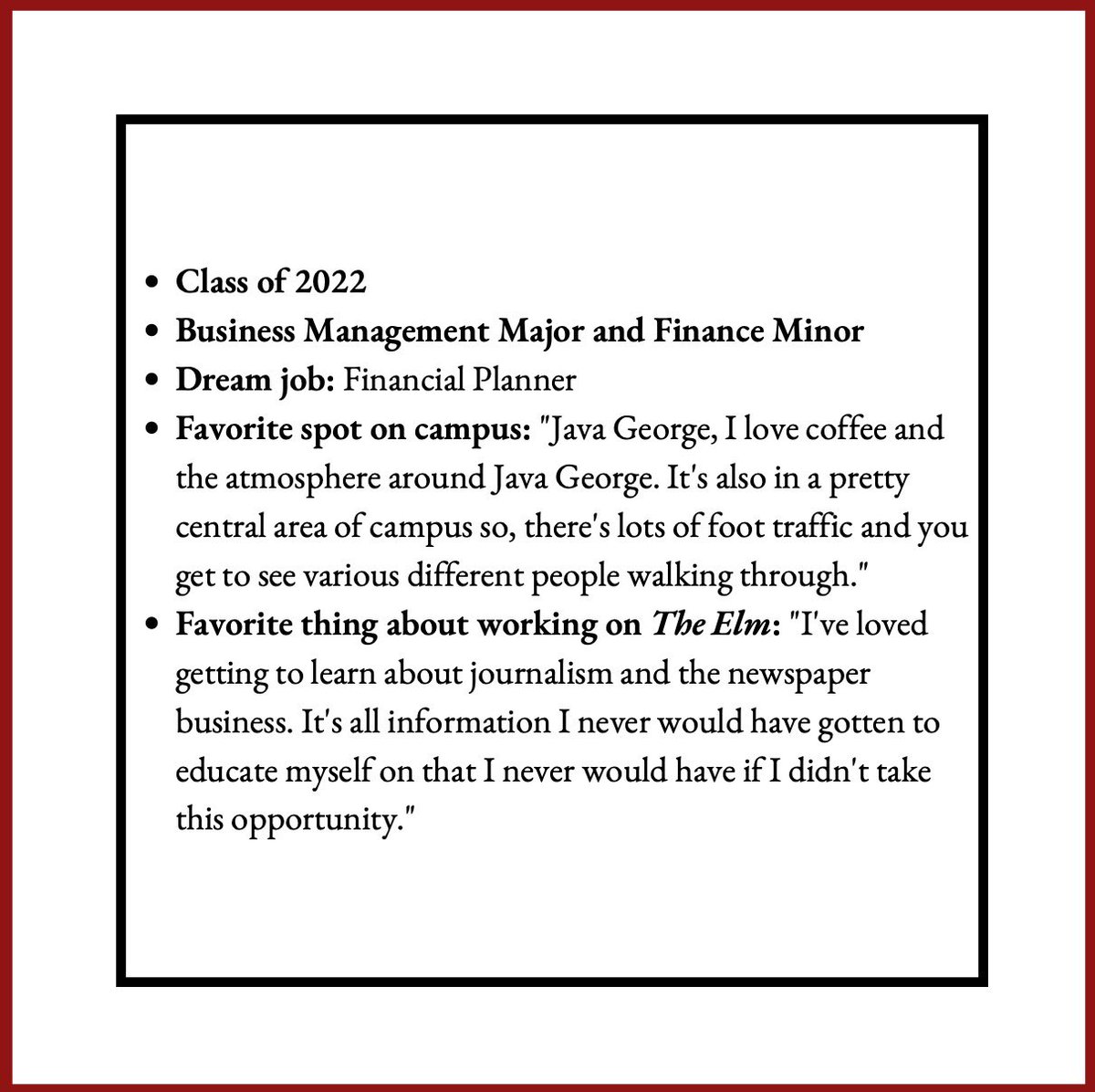 TheElmNews's tweet photo. Our business manager is the illustrious Lauren Zedlar!📰🌟💵 https://t.co/gRUa9PoPAX