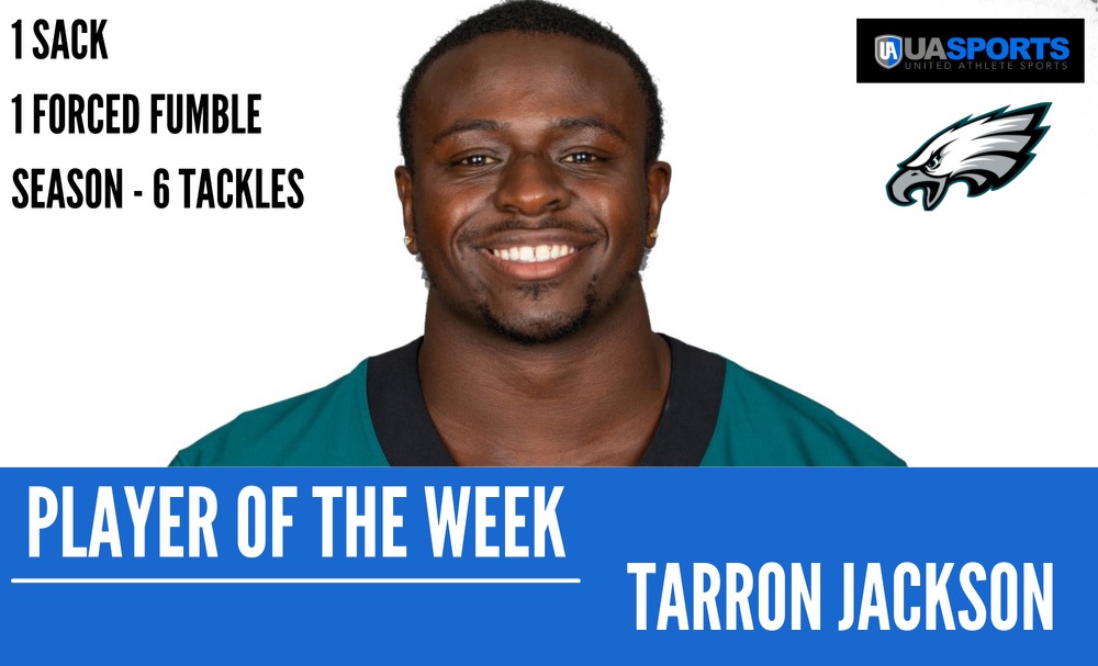 uasportsagency's tweet photo. First sack in the league and it was a strip 💪 Way to go @tarron_jackson! #UASports https://t.co/aPERzKvH3M