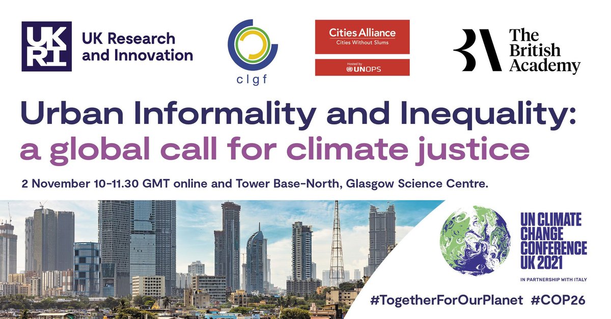 rubbinakm's tweet photo. If you missed it, catch up the Urban informality, inequality and climate justice panel at #COP26 link in @UKinGhana tweet below. Thanks to fellow panel members and organisers for sharing ideas for climate action in cities, and a fantastic keynote from the Mayor of Freetown https://t.co/fepBBzcSJR