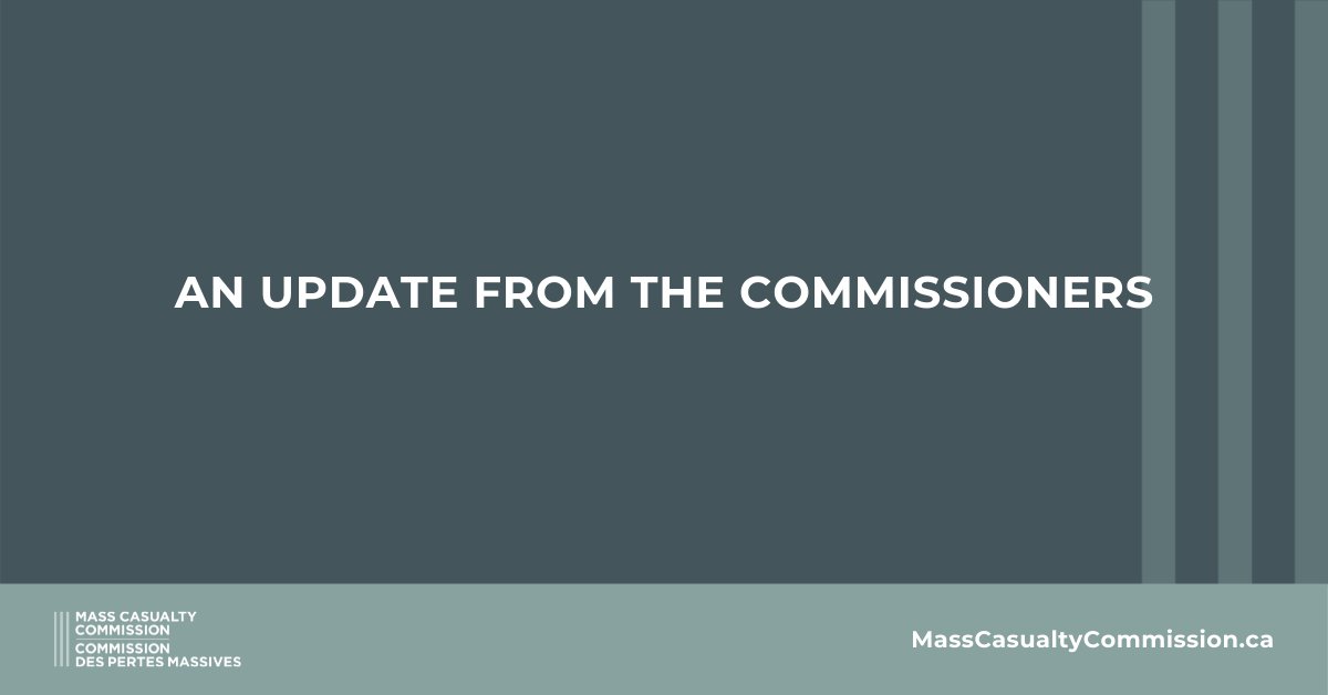 NSMassCasualty's tweet photo. The Commissioners shared an update today that includes information about a short survey inviting people to tell us how they would like to share their experience of the mass casualty, and two new Open House dates. Visit our website to read more. https://t.co/2Ap04EycxE https://t.co/SBhSqgsj0L