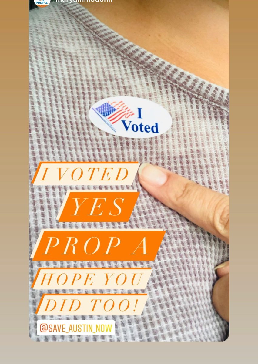 SaveATXNowPAC's tweet photo. Vote for a SAFER Austin! 🗳🙏🏼#PropA https://t.co/GoYPoC1YS4
