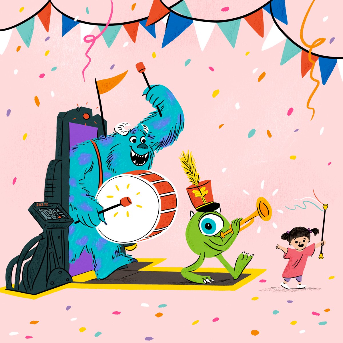 It was 20 years ago today when our favorite monsters made their big scream debut! Happy anniversary to Monsters, Inc.! #MonstersInc20th 
(🎨: dgraybarnett on Instagram)