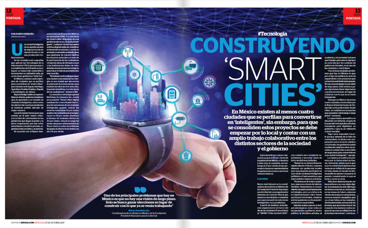 AldebaranMexico's tweet photo. Estamos muy contentos por la INCREÍBLE nota que hizo @Reporte_Indigo sobre el pasado #SmartCitiesSummit 2021 que organizó la @FNFMexico por el #DíaMundialDeLaCiudad, hablando de la participación ciudadana y mejores prácticas de gobiernos digitales. ¡Tienen que leerla! https://t.co/JeZFOooqNK